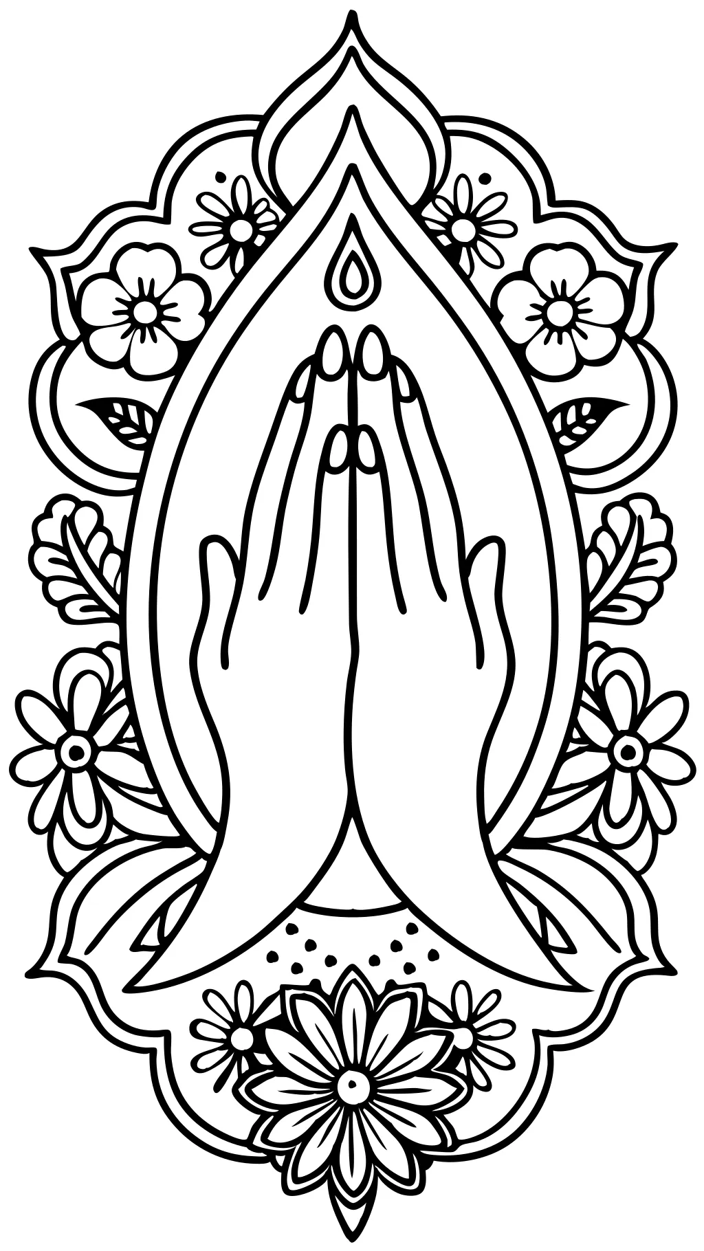 prayer hands coloring page